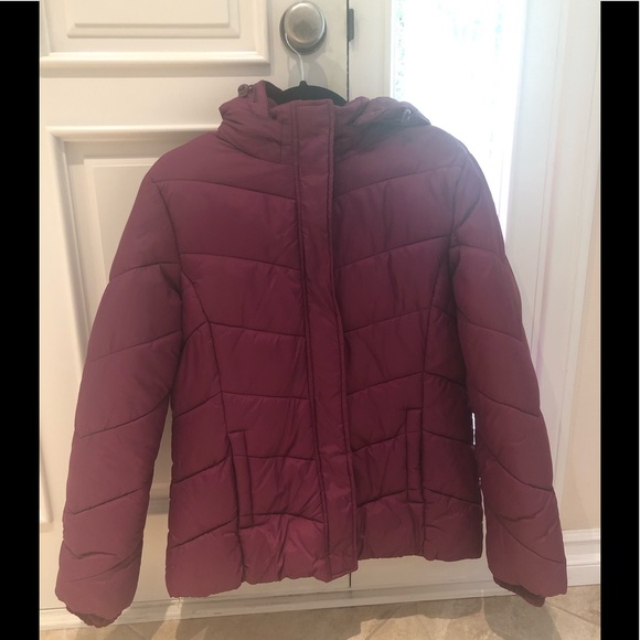 faded glory women's hooded puffer coat